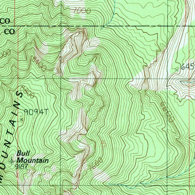 United States Geological Survey Bull Mountain, UT (1988, 24000-Scale) digital map