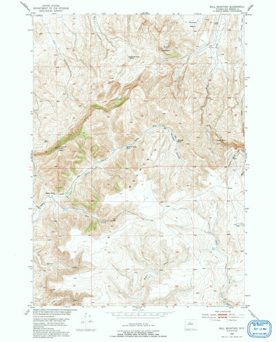 United States Geological Survey Bull Mountain, WY (1952, 24000-Scale) digital map