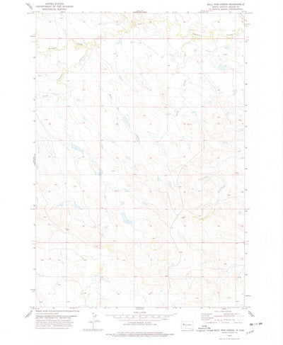 United States Geological Survey Bull Run Creek, SD (1978, 24000-Scale) digital map