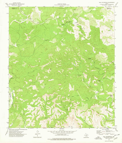 United States Geological Survey Bull Waterhole, TX (1974, 24000-Scale) digital map