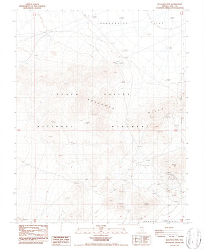 United States Geological Survey Bullfrog Mountain, NV (1986, 24000-Scale) digital map