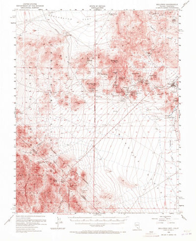 United States Geological Survey Bullfrog, NV-CA (1954, 62500-Scale) digital map