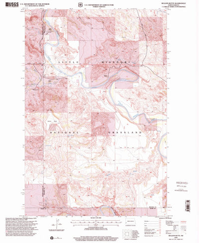 United States Geological Survey Bullion Butte, ND (1997, 24000-Scale) digital map