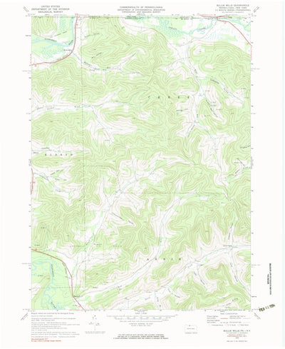 United States Geological Survey Bullis Mills, PA-NY (1970, 24000-Scale) digital map
