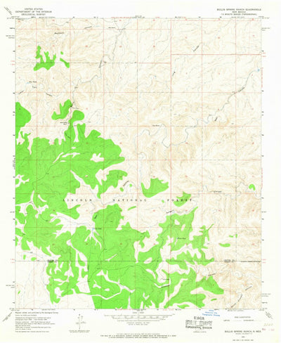 United States Geological Survey Bullis Spring Ranch, NM (1965, 24000-Scale) digital map