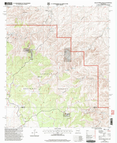 United States Geological Survey Bullis Spring Ranch, NM (2001, 24000-Scale) digital map