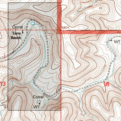 United States Geological Survey Bullis Spring Ranch, NM (2001, 24000-Scale) digital map