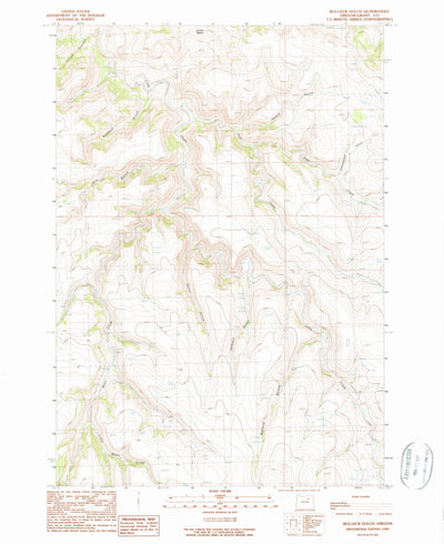 United States Geological Survey Bullock Gulch, OR (1990, 24000-Scale) digital map
