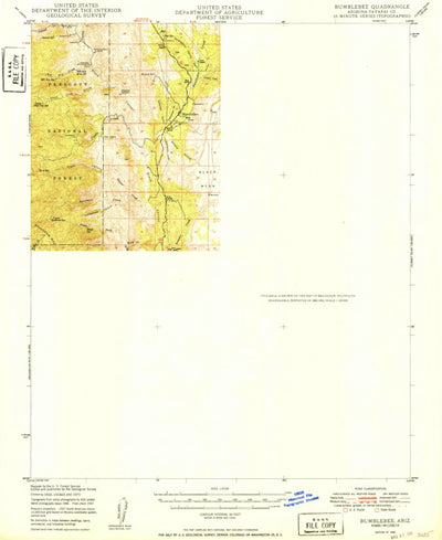 United States Geological Survey Bumblebee, AZ (1950, 62500-Scale) digital map