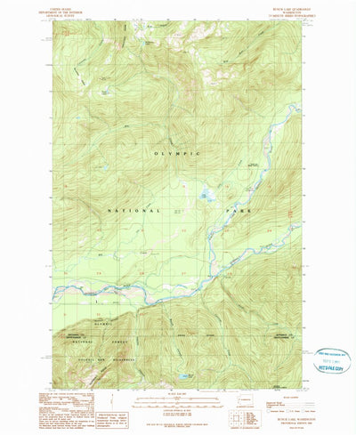 United States Geological Survey Bunch Lake, WA (1990, 24000-Scale) digital map