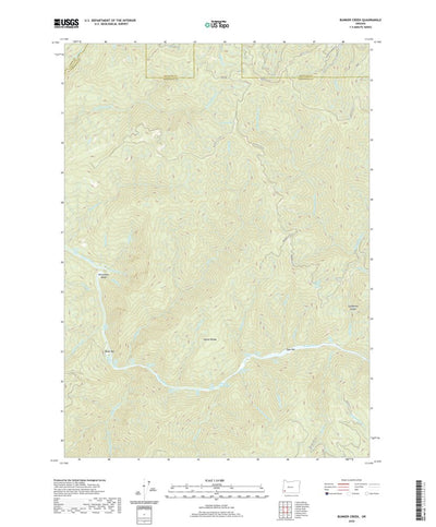 United States Geological Survey Bunker Creek, OR (2020, 24000-Scale) digital map