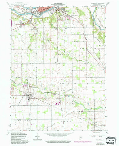 United States Geological Survey Bunker Hill, IN (1963, 24000-Scale) digital map