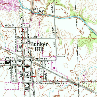 United States Geological Survey Bunker Hill, IN (1963, 24000-Scale) digital map