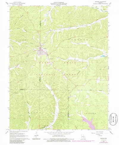 United States Geological Survey Bunker, MO (1967, 24000-Scale) digital map