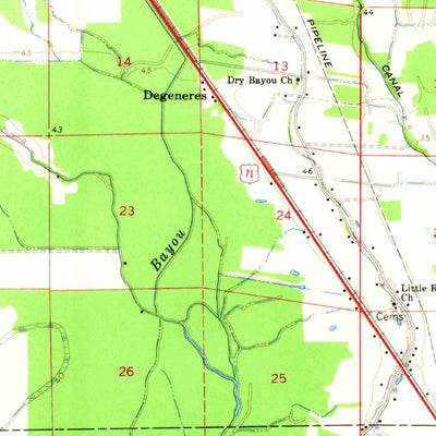 United States Geological Survey Bunkie, LA (1966, 62500-Scale) digital map