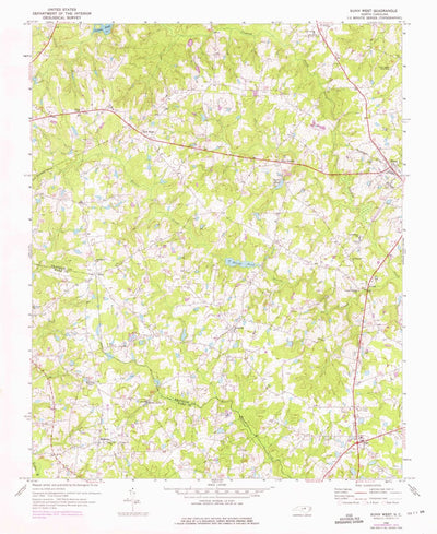 United States Geological Survey Bunn West, NC (1968, 24000-Scale) digital map
