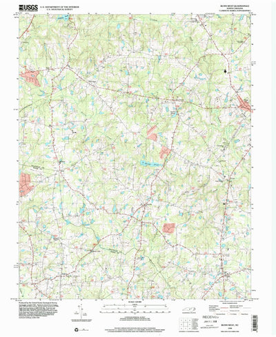 United States Geological Survey Bunn West, NC (1998, 24000-Scale) digital map