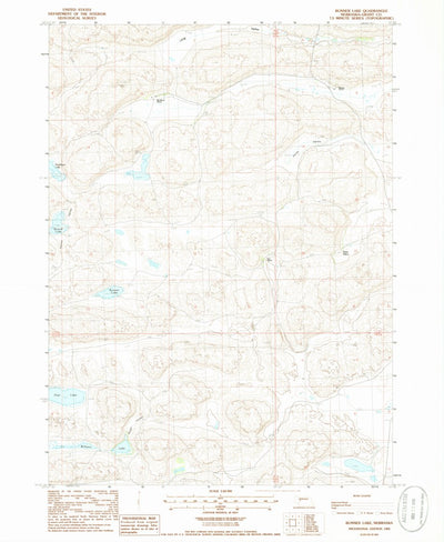 United States Geological Survey Bunner Lake, NE (1985, 24000-Scale) digital map