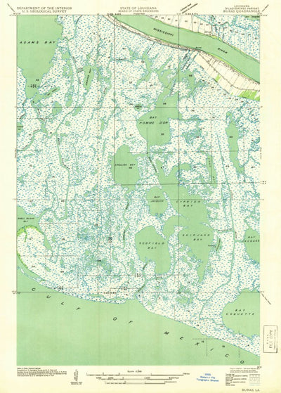 United States Geological Survey Buras, LA (1947, 31680-Scale) digital map