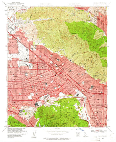 United States Geological Survey Burbank, CA (1953, 24000-Scale) digital map