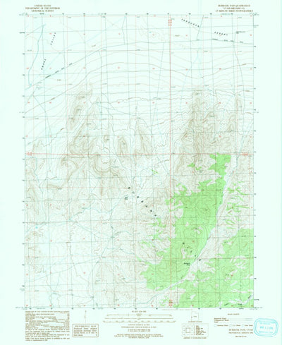 United States Geological Survey Burbank Pass, UT (1991, 24000-Scale) digital map