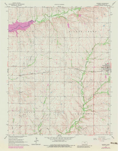 United States Geological Survey Burden, KS (1964, 24000-Scale) digital map