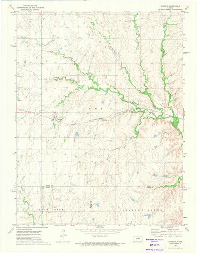 United States Geological Survey Burdick, KS (1972, 24000-Scale) digital map