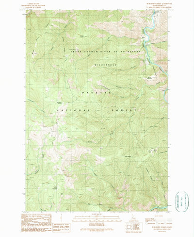 United States Geological Survey Burgdorf Summit, ID (1989, 24000-Scale) digital map