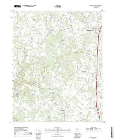 United States Geological Survey Burgess Falls, TN (2022, 24000-Scale) digital map
