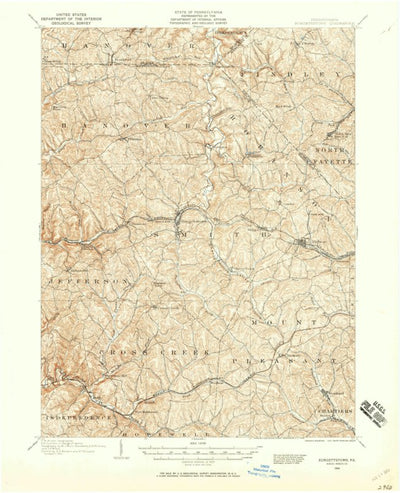 United States Geological Survey Burgettstown, PA (1904, 62500-Scale) digital map