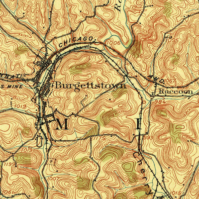 United States Geological Survey Burgettstown, PA (1906, 62500-Scale) digital map