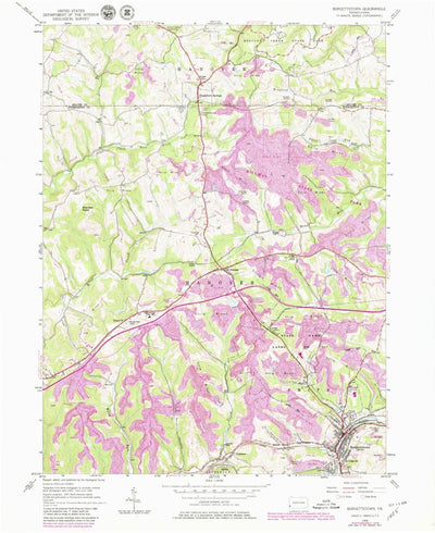 United States Geological Survey Burgettstown, PA (1954, 24000-Scale) digital map