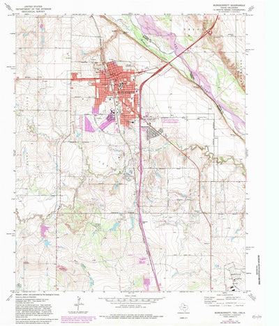 United States Geological Survey Burkburnett, TX-OK (1972, 24000-Scale) digital map