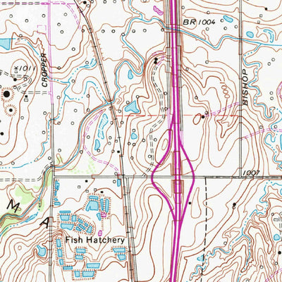 United States Geological Survey Burkburnett, TX-OK (1972, 24000-Scale) digital map
