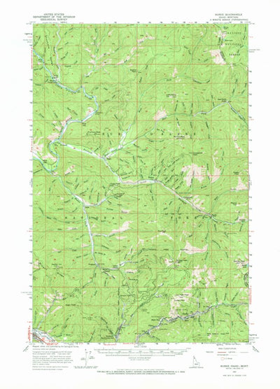 United States Geological Survey Burke, ID-MT (1957, 62500-Scale) digital map