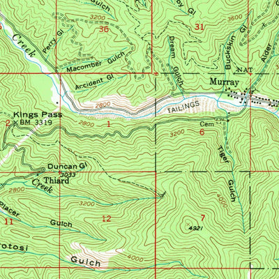 United States Geological Survey Burke, ID-MT (1957, 62500-Scale) digital map
