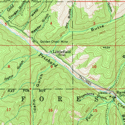 United States Geological Survey Burke, ID-MT (1957, 62500-Scale) digital map