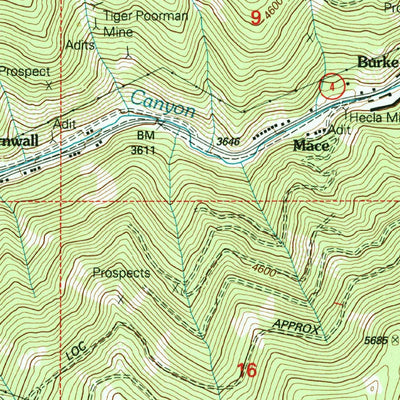 United States Geological Survey Burke, ID-MT (1996, 24000-Scale) digital map