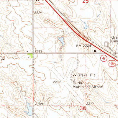 United States Geological Survey Burke, SD (1964, 24000-Scale) digital map