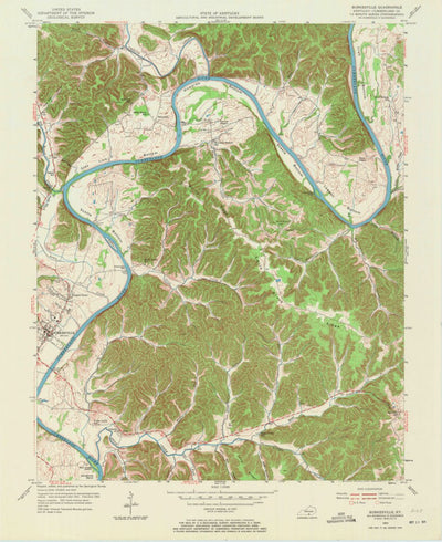 United States Geological Survey Burkesville, KY (1953, 24000-Scale) digital map