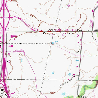 United States Geological Survey Burleson, TX (1955, 24000-Scale) digital map