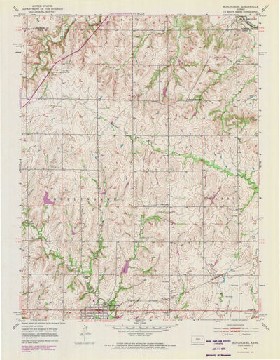 United States Geological Survey Burlingame, KS (1952, 24000-Scale) digital map