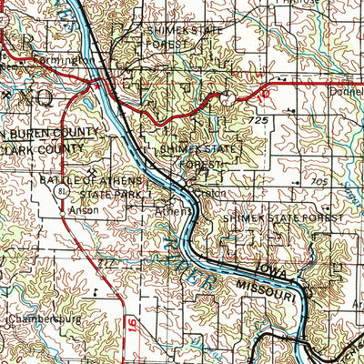 United States Geological Survey Burlington, IA-IL-MO (1958, 250000-Scale) digital map
