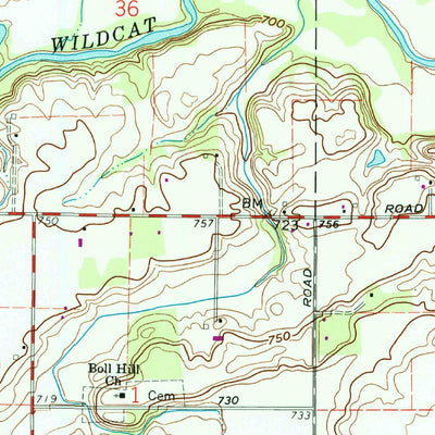 United States Geological Survey Burlington, IN (1961, 24000-Scale) digital map