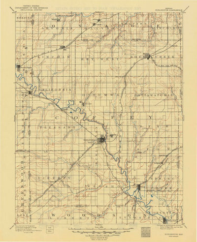 United States Geological Survey Burlington, KS (1894, 125000-Scale) digital map