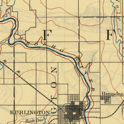 United States Geological Survey Burlington, KS (1894, 125000-Scale) digital map
