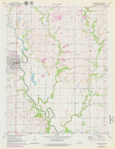 United States Geological Survey Burlington, KS (1971, 24000-Scale) digital map