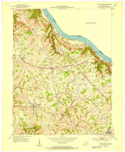 United States Geological Survey Burlington, KY-OH (1951, 24000-Scale) digital map
