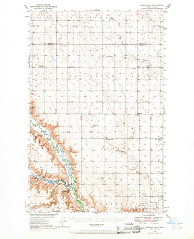 United States Geological Survey Burlington, ND (1948, 62500-Scale) digital map