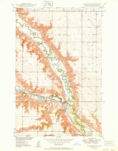 United States Geological Survey Burlington, ND (1950, 24000-Scale) digital map